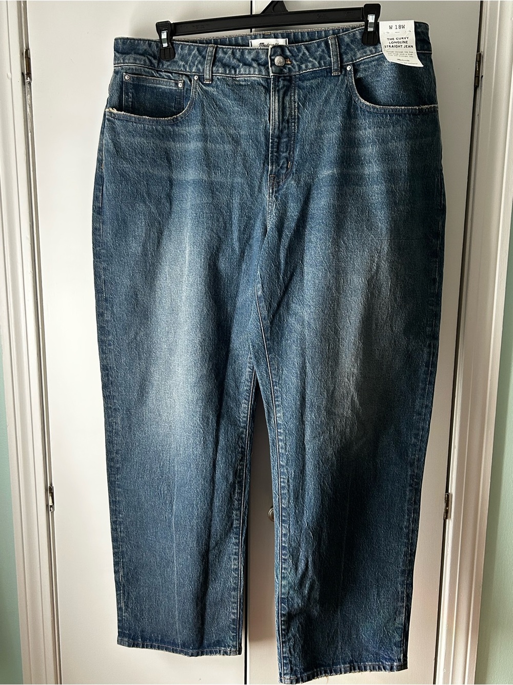 NWT Madewell Curvy Longline Straight Jean 18W